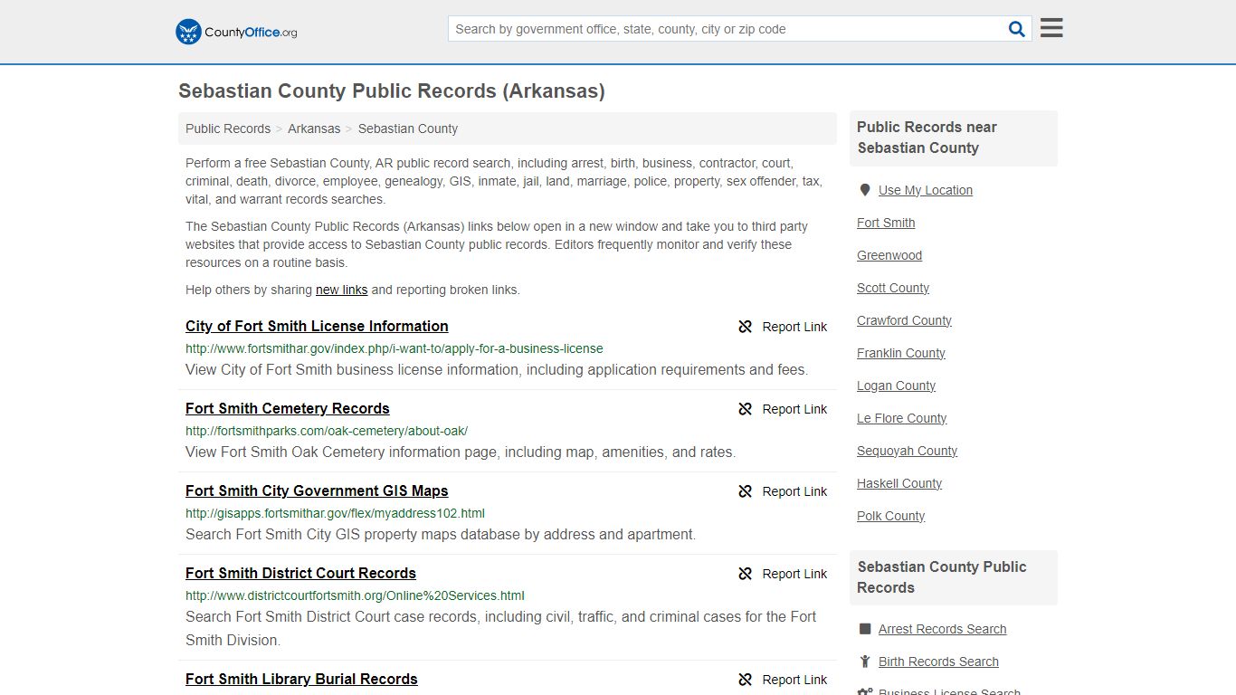 Public Records - Sebastian County, AR (Business, Criminal, GIS ...
