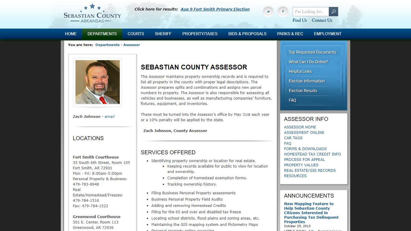Sebastian County Government > Departments > Assessor